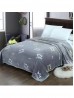 Crown Design Embroidered Microfiber Soft Printed Flannel Blanket (with gift packaging) 